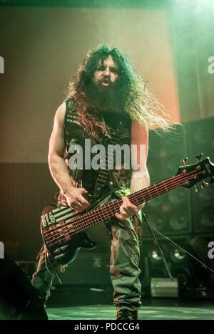 Toronto, Ontario, Kanada. 8 Aug, 2018. JOHN JD DESERVIO von "Black Label Society" bei Rebel Club in Toronto durchgeführt. Quelle: Igor Vidyashev/ZUMA Draht/Alamy leben Nachrichten Stockfoto