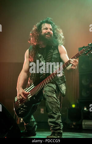 Toronto, Ontario, Kanada. 8 Aug, 2018. JOHN JD DESERVIO von "Black Label Society" bei Rebel Club in Toronto durchgeführt. Quelle: Igor Vidyashev/ZUMA Draht/Alamy leben Nachrichten Stockfoto