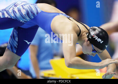 Tokio, Japan. 9 Aug, 2018. Rikako Ikee (JPN) Schwimmen: 2018 Pan Pacific Swimming der Meisterschaften Frauen 200m Freistil Wärme am Tatsumi International Swimming Center in Tokio, Japan. Quelle: LBA/Alamy leben Nachrichten Stockfoto