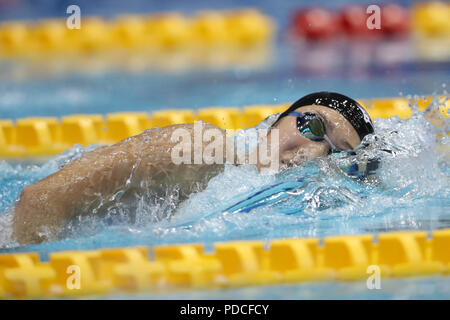Tokio, Japan. 9 Aug, 2018. Rikako Ikee (JPN) Schwimmen: 2018 Pan Pacific Swimming der Meisterschaften Frauen 200m Freistil Wärme am Tatsumi International Swimming Center in Tokio, Japan. Quelle: LBA/Alamy leben Nachrichten Stockfoto