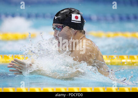 Tokio, Japan. 9 Aug, 2018. Yasuhiro Koseki (JPN) Schwimmen: 2018 Pan Pacific Swimming Championships Männer 100 m Brust Wärme am Tatsumi International Swimming Center in Tokio, Japan. Quelle: LBA/Alamy leben Nachrichten Stockfoto