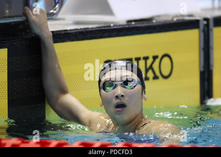 Tokio, Japan. 9 Aug, 2018. Rikako Ikee (JPN) Schwimmen: 2018 Pan Pacific Swimming der Meisterschaften Frauen 200m Freistil Wärme am Tatsumi International Swimming Center in Tokio, Japan. Quelle: LBA/Alamy leben Nachrichten Stockfoto