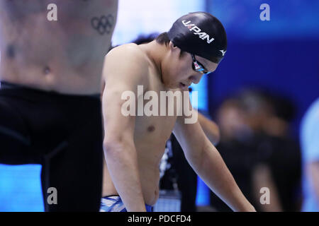 Tokio, Japan. 9 Aug, 2018. katsuo Matsumoto (JPN) Schwimmen: 2018 Pan Pacific Swimming Championships Männer 200m Freistil Wärme am Tatsumi International Swimming Center in Tokio, Japan. Quelle: LBA/Alamy leben Nachrichten Stockfoto