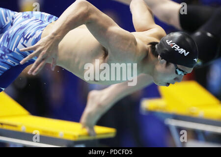 Tokio, Japan. 9 Aug, 2018. katsuo Matsumoto (JPN) Schwimmen: 2018 Pan Pacific Swimming Championships Männer 200m Freistil Wärme am Tatsumi International Swimming Center in Tokio, Japan. Quelle: LBA/Alamy leben Nachrichten Stockfoto