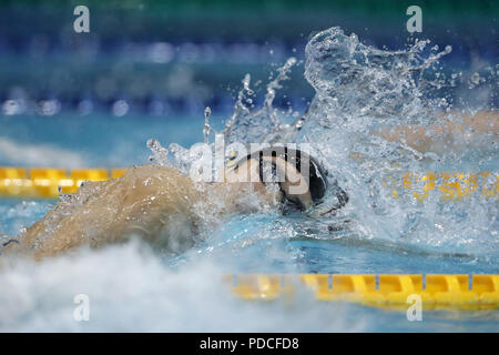 Tokio, Japan. 9 Aug, 2018. katsuo Matsumoto (JPN) Schwimmen: 2018 Pan Pacific Swimming Championships Männer 200m Freistil Wärme am Tatsumi International Swimming Center in Tokio, Japan. Quelle: LBA/Alamy leben Nachrichten Stockfoto