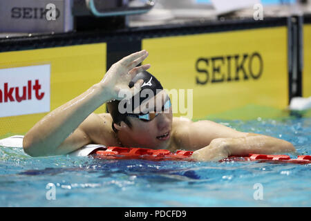 Tokio, Japan. 9 Aug, 2018. katsuo Matsumoto (JPN) Schwimmen: 2018 Pan Pacific Swimming Championships Männer 200m Freistil Wärme am Tatsumi International Swimming Center in Tokio, Japan. Quelle: LBA/Alamy leben Nachrichten Stockfoto
