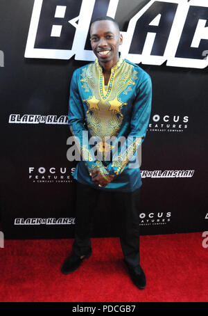BEVERLY HILLS, Ca - 8. AUGUST: Schauspieler Melvin Jackson jr nimmt an den Los Angeles Premiere von Focus Features ''BlacKkKlansman' am 8. August 2018 bei der Akademie Samuel Goldwyn Theater in Beverly Hills, Kalifornien. Foto von Barry King/Alamy leben Nachrichten Stockfoto