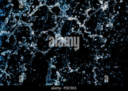 Wasser spritzt Sammlung auf schwarzem Hintergrund isoliert Stockfoto