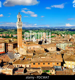 Schöne Siena Stadtzentrum, Panoramaaussicht, in der Toskana, Italien Stockfoto