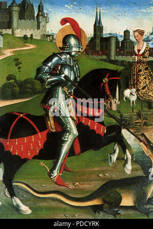 Saint George und Dragon 1460 Herlin, Friedrich,. Stockfoto