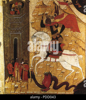 St. Georg und der Drache 1400,-,. Stockfoto