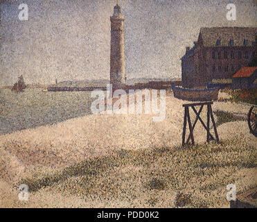 White Beach, Leuchtturm, Seurat, Georges, 1886. Stockfoto