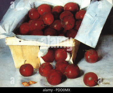 Korb der rote Pflaumen, Decker, Joseph, 1885. Stockfoto