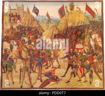 Schlacht von Crécy 1346, Froissart, Jean,. Stockfoto