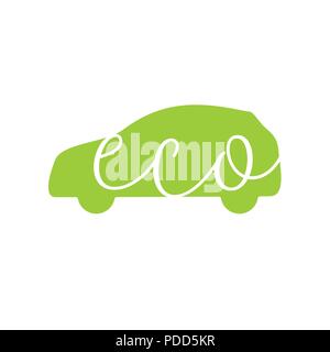 Green Eco Friendly Car Konzept Stock Vektor