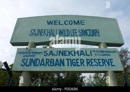 Sajnekhali Wildlife Sanctuary in den Sunderbans Tiger Reserve, Indien Stockfoto