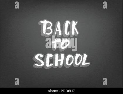 Zurück zu Banner der Schule. Schiefertafel Textur und Schriftzug. Vector Illustration. Stock Vektor