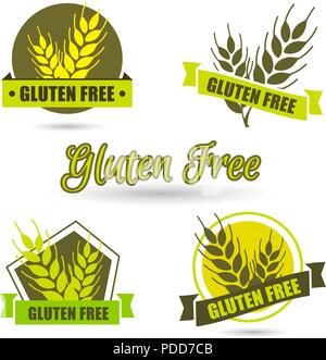 Glutenfreie label Vektor. Intoleranz Kreis Abzeichen auf w isoliert Stock Vektor