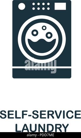 Self-Service Wäscherei kreative Symbol. Einfaches element Abbildung. Self-Service-Waschsalon Konzept symbol Design aus Reinigung Sammlung. Kann verwendet werden für Stock Vektor