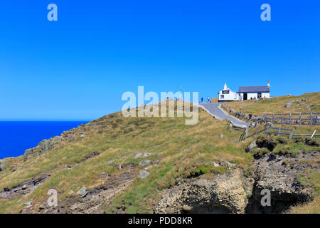 Das erste und das letzte Geschenk und Erfrischung Haus in England auf der South West Coast Path, Land's End, Sennen, Cornwall, England, Großbritannien. Stockfoto