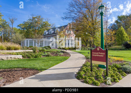 BLOOMINGTON, IN, USA - 22. OKTOBER 2017: Bryan House bei Tobias Pavaillion an der Indiana University. Stockfoto