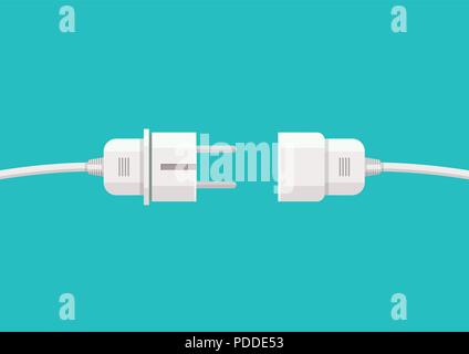 Kabel Stecker und Buchse. Vector Illustration Stock Vektor