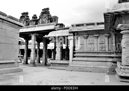 Teilansicht der Hazara Rama Tempel, Hampi, Karnataka, Indien Stockfoto