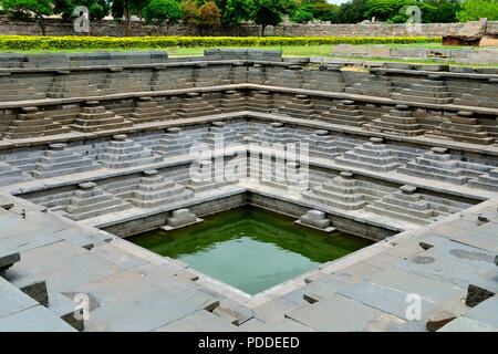 Pushkarni, Hampi, Karnataka, Indien Stockfoto