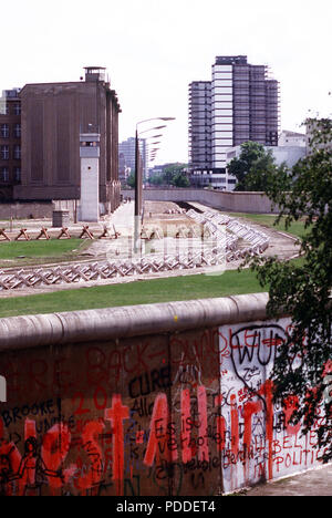 Ein Blick auf "die Mauer", "Die kommunistische trennt - kontrollierte Osten Deutschland aus dem Westen Deutschlands. Stockfoto