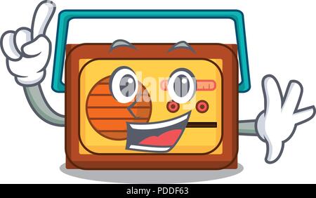Finger radio Maskottchen Cartoon Stil Stock Vektor