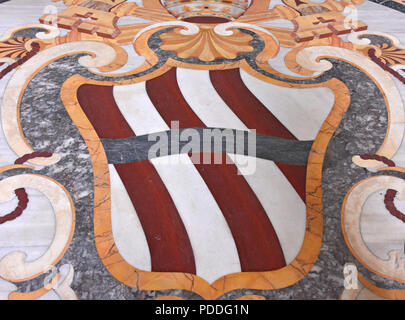 Italien, Rom, Basilika San Giovanni in Laterano, eingelegte Fußboden im Eingangsbereich, anzeigen und Details. Stockfoto