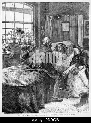 ST THOMAS'S HOSPITAL, Lambeth, London. Innere einer Gemeinde ca. 1870 Stockfoto