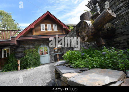 Das Zentrum für Alternative Technologie in Pantperthog, Wales Stockfoto