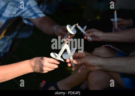 Die Stadt Port Wentworth, Georgien eine Gedenkfeier zu Ehren der Flieger im WC-130 Crash am 2. Mai 2018 an den Port Wentworth Festival Gelände Mai 12, 2018 getötet. Stockfoto