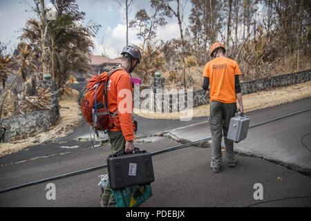 Pāhoa, Hawaii, 19. Mai 2018 - U.S. Geological Survey Stockfoto