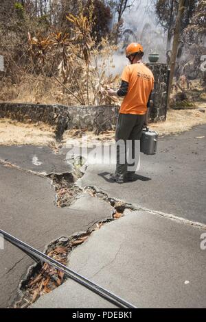 Pāhoa, Hawaii, 19. Mai 2018 - U.S. Geological Survey Stockfoto