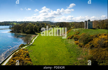 Hohe Blick über das Tower House aus dem 15. Jahrhundert von Audley Schloss Stockfoto