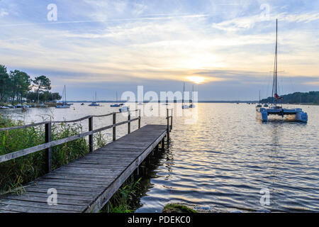 Frankreich, Gironde, Côte d'Argent, Lacanau, Lacanau See, Longarisse Bay // Frankreich, Gironde (33), Côte d'Argent, Lac de Lacanau, Lacanau, Baie de Longari Stockfoto