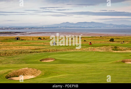 Gullane und East Lothian Küste mit dem Pentland Hills, Schottland Stockfoto