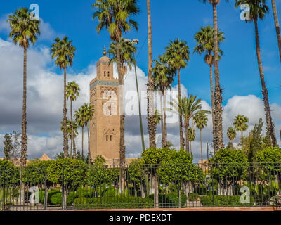 Koutoubia Moschee in Marrakesch, Marokko, auch als Moschee der Buchhändler bekannt Stockfoto