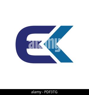 EK Initialen Techno Style Lettermark Vektor Symbol Grafik Logo Design Template Stock Vektor