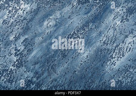 Grunge blau unebenen Alten daub Pflasterwand Textur Hintergrund mit Flecken und Pinselstriche, in der Nähe Stockfoto