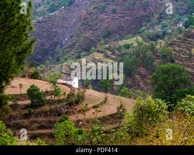 Sanouli Village, dem abgelegenen Dorf, wo Jim Corbett, schoß die fleischfressenden Panar leopard kam, Kumaon Hügel, Uttarakhand, Indien Stockfoto