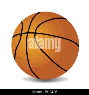 Basketball Ball auf weißem Hintergrund, Vector Illustration Stock Vektor