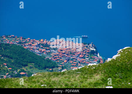 Blick vom Monte Baldo Malcesine, Gardasee, Provinz Verona, Gardasee, Lombardei, Italien Stockfoto