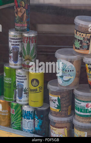 Shop Verkauf legal Cannabis und verwandte Produkte in Amsterdam, Holland, Niederlande Stockfoto