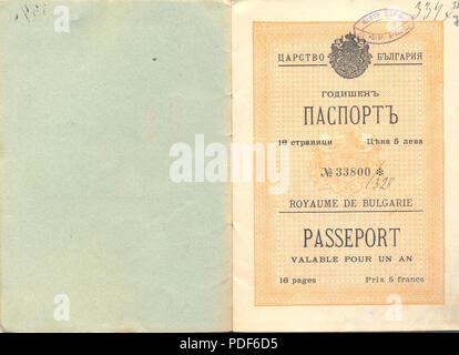 38 BASA-142 K -1-6-7-Asen Raztsvetnikov Reisepass Stockfoto