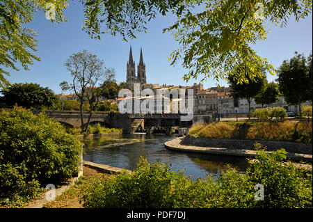 Riverside in Niort Stadt deux-sevres Frankreich Stockfoto