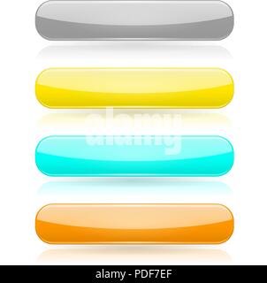 Farbige Schaltflächen. 3d Glas Menü Icons Stock Vektor