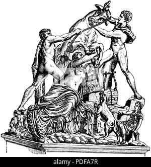 80 Bildhuggarkonst, Farnesiske tjuren, Nordisk familjebok Stockfoto
